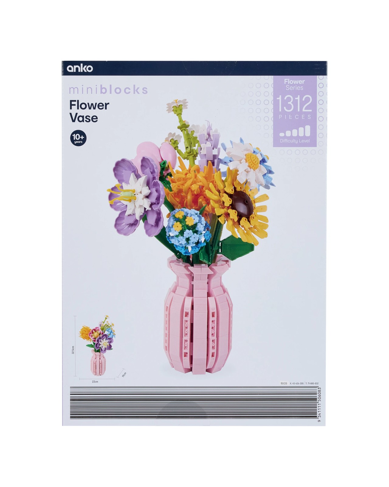 1312 Piece Mini Blocks Flower Series: Flower Vase 6 of 6