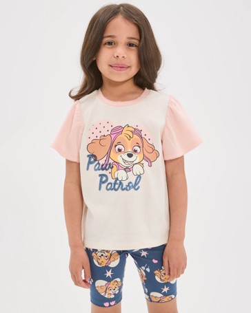 Licensed PAW Patrol Australian Cotton T-Shirt & Bike Shorts Set