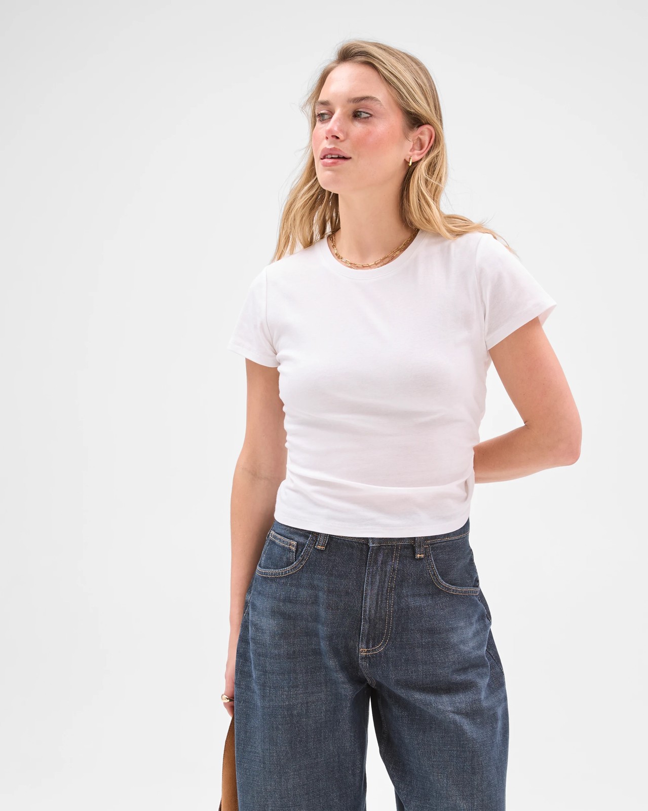 Lily Loves Australian Cotton Blend Semi Sheer Fitted T-Shirt - White 5 of 5