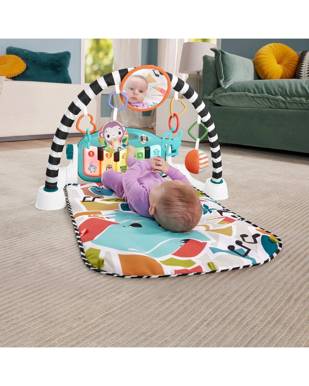 Fisher-Price Glow & Grow Kick & Play Blue Piano Gym 4 of 6