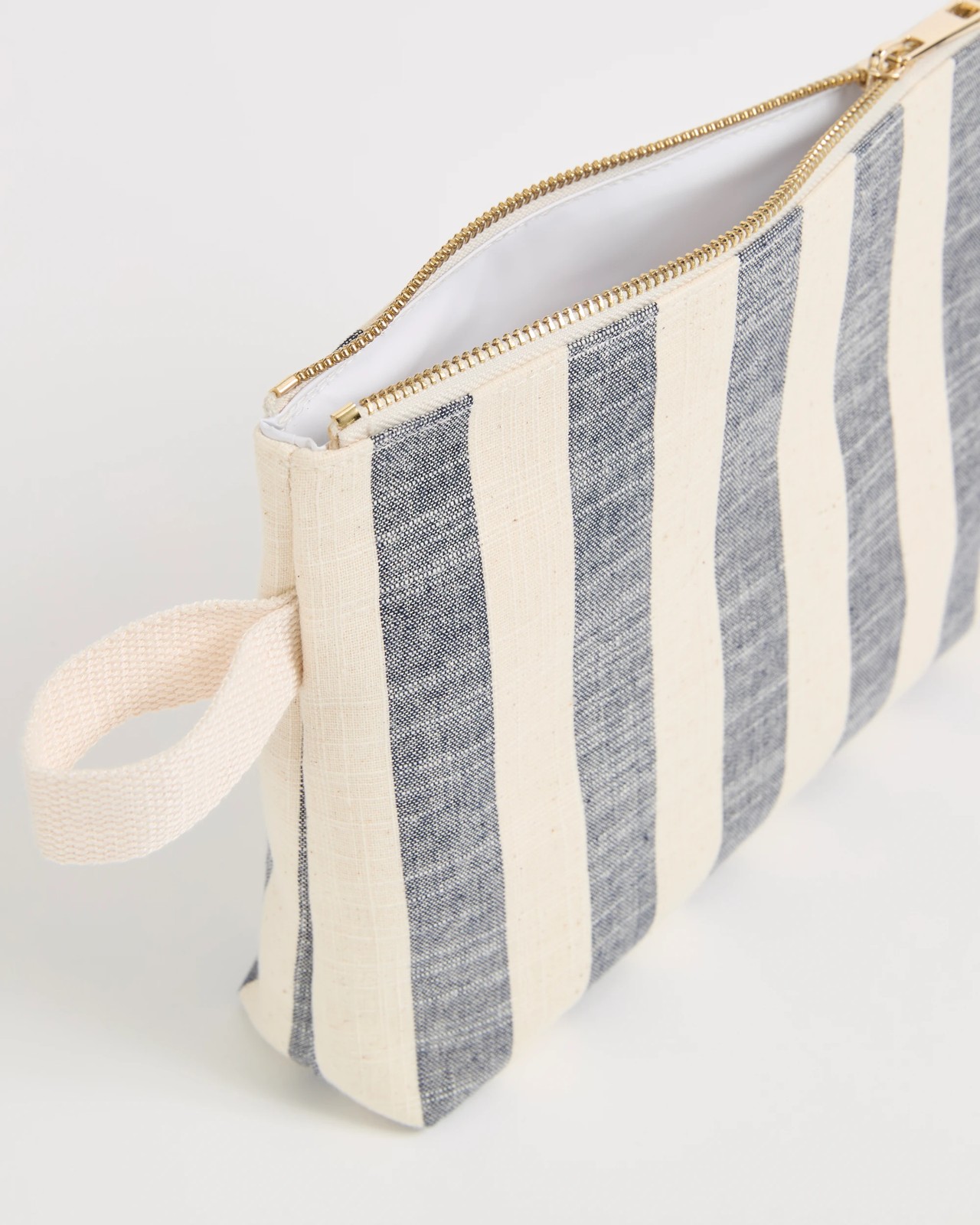 Printed Canvas Swim Bag - Stripes Blue 2 of 2