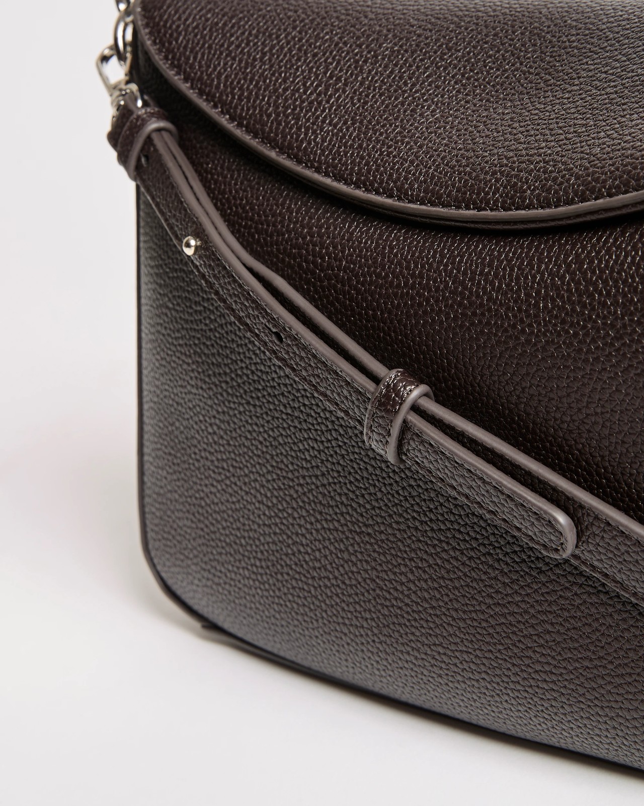 Soft Fold Over Shoulder Bag - Chocolate 2 of 2