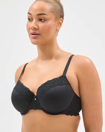 Fuller Figure Lila Lace Trim Overlay Underwire T-Shirt Bra