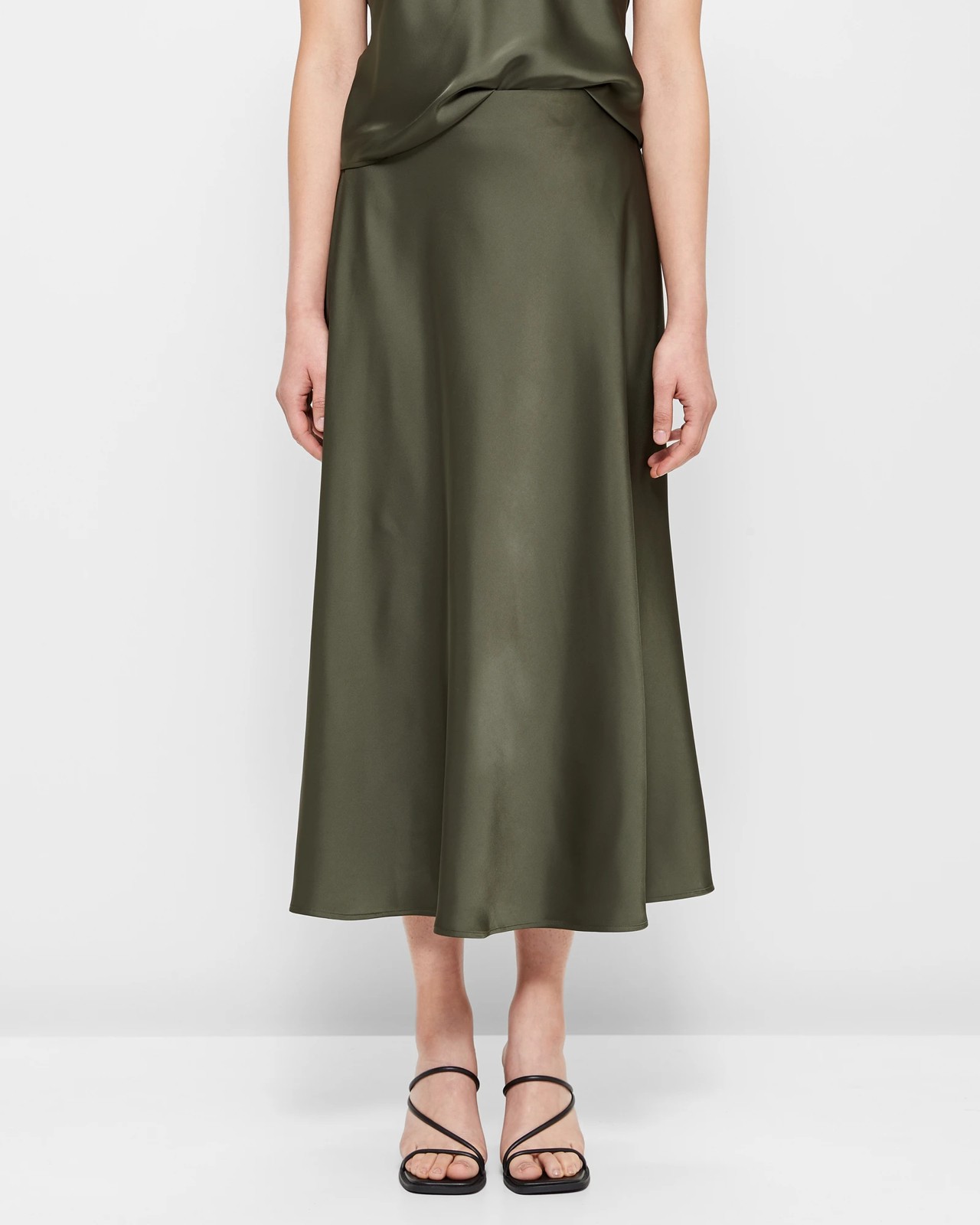 Midi Flare Slip Skirt - Preview