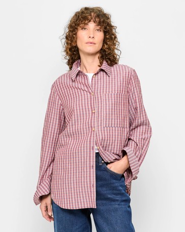 Long Sleeve Textured Check Shirt