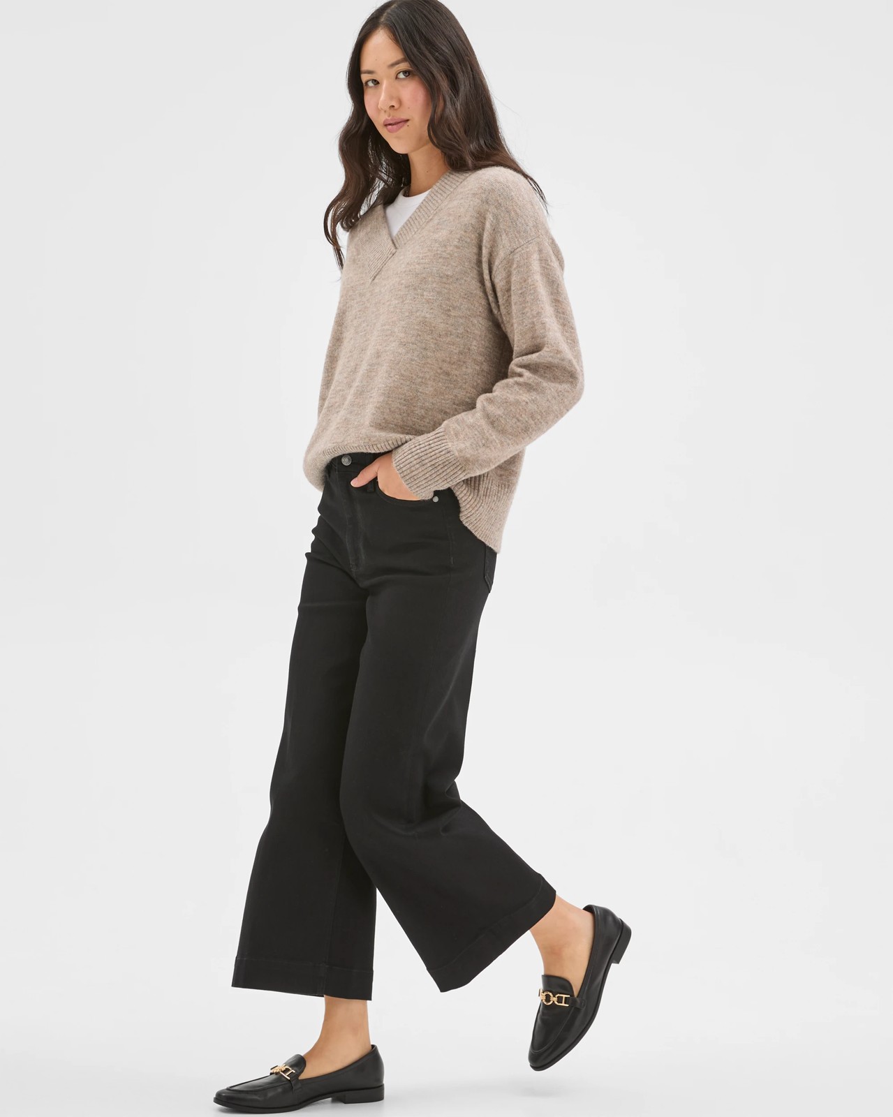 Kelsey Crop Length Wide Leg Denim Jeans 3 of 5