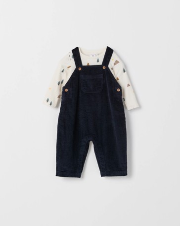 Baby Cord Overalls and T-Shirt Set
