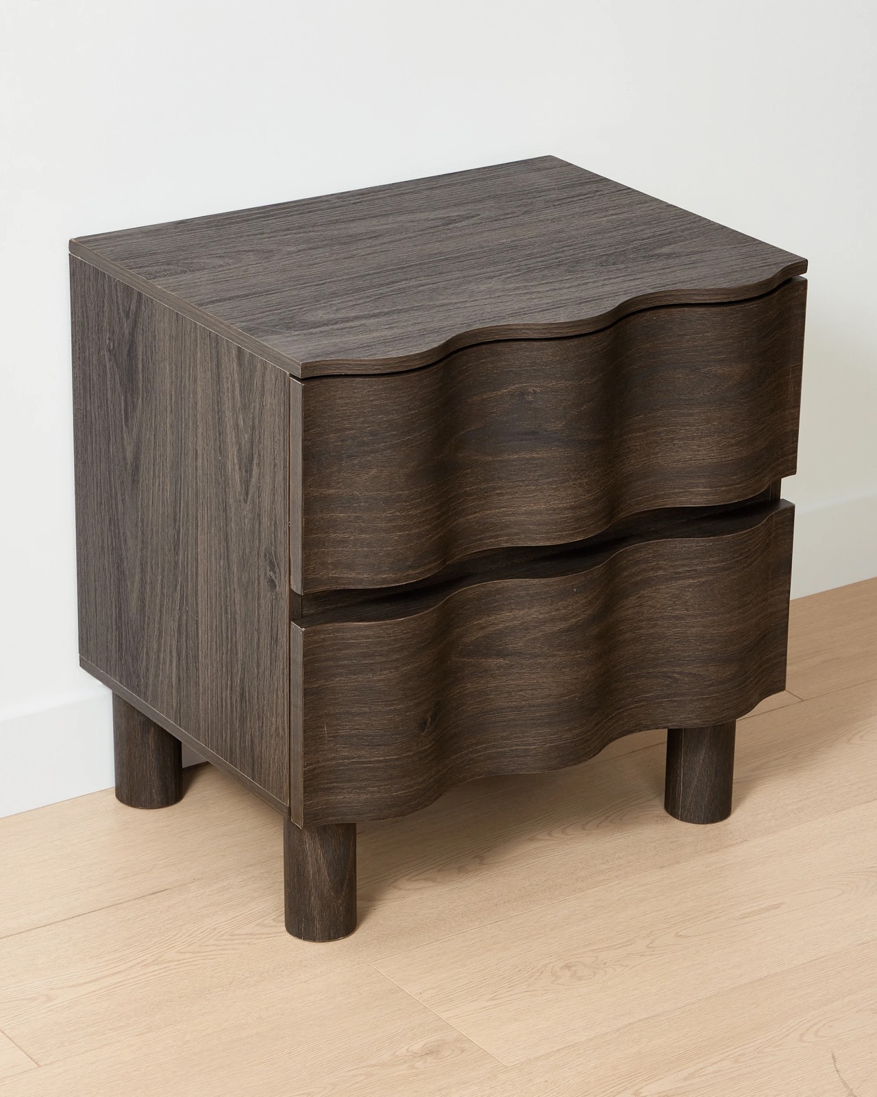 Anko Ripple 2 Drawer Bedside Table - Walnut 3 of 6