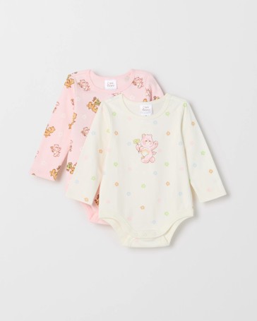 Care Bears Australian Cotton 2 Pack Baby Bodysuits