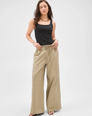 Lily Loves Australian Cotton Wide Leg Paperbag Pants