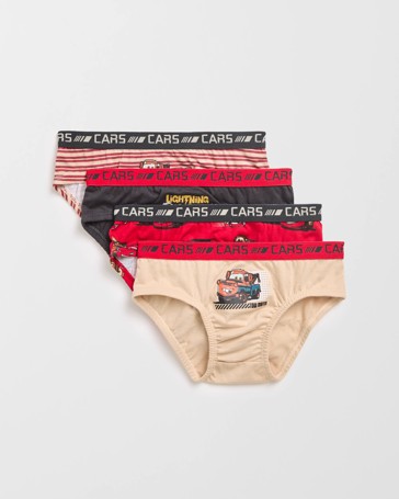 Disney Pixar Cars Australian Cotton 4 Pack Younger Boys Briefs