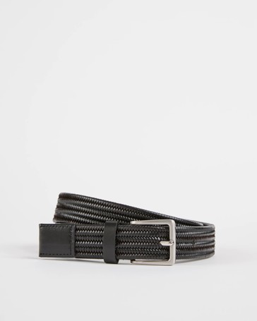 Leather Woven Stretch Belt