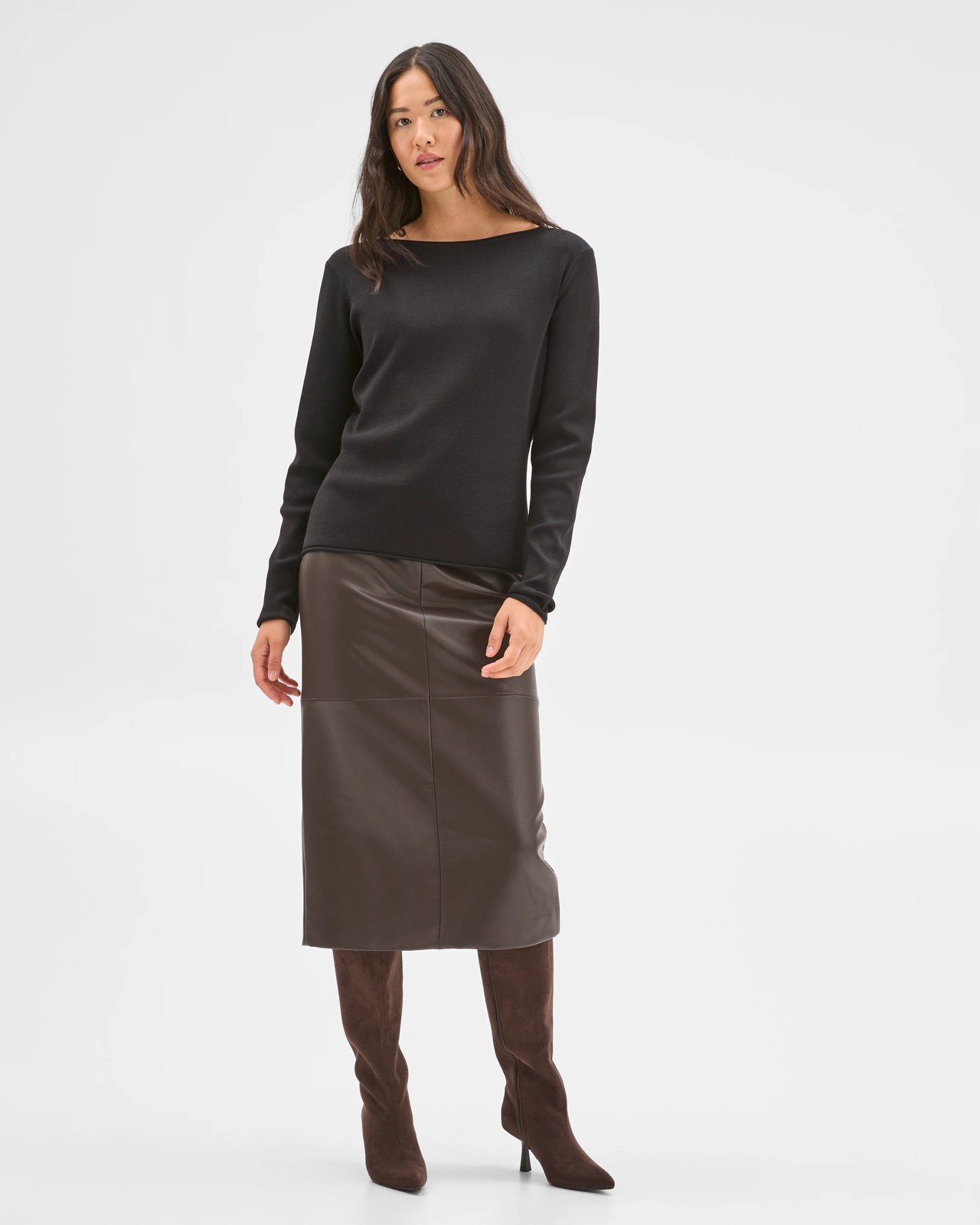 Preview PU Midi Pencil Skirt 3 of 6
