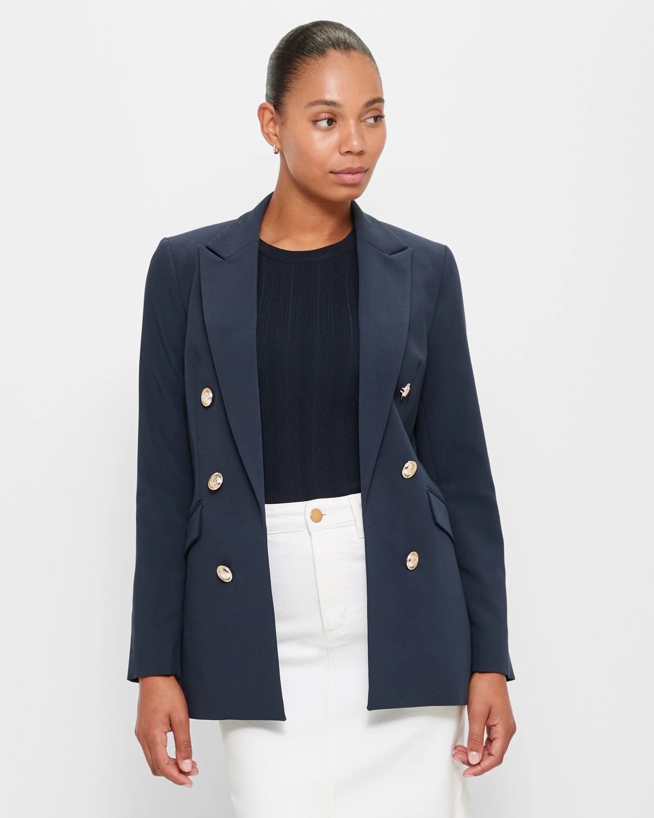 Tailored double hot sale breasted blazer