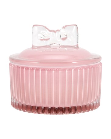 Anko Pink Bow Lid Glass Candle