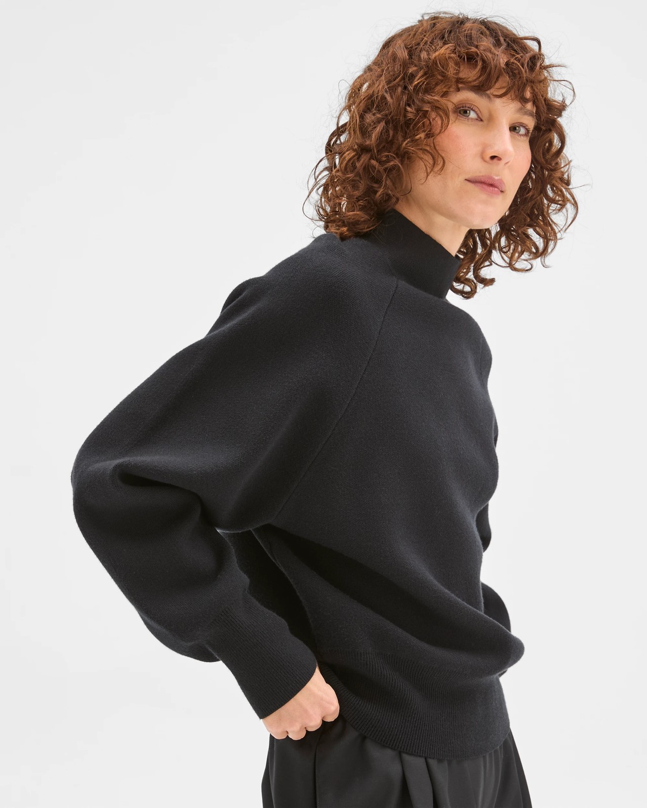 Preview Raglan Detail High Neck Jumper - Black 4 of 6