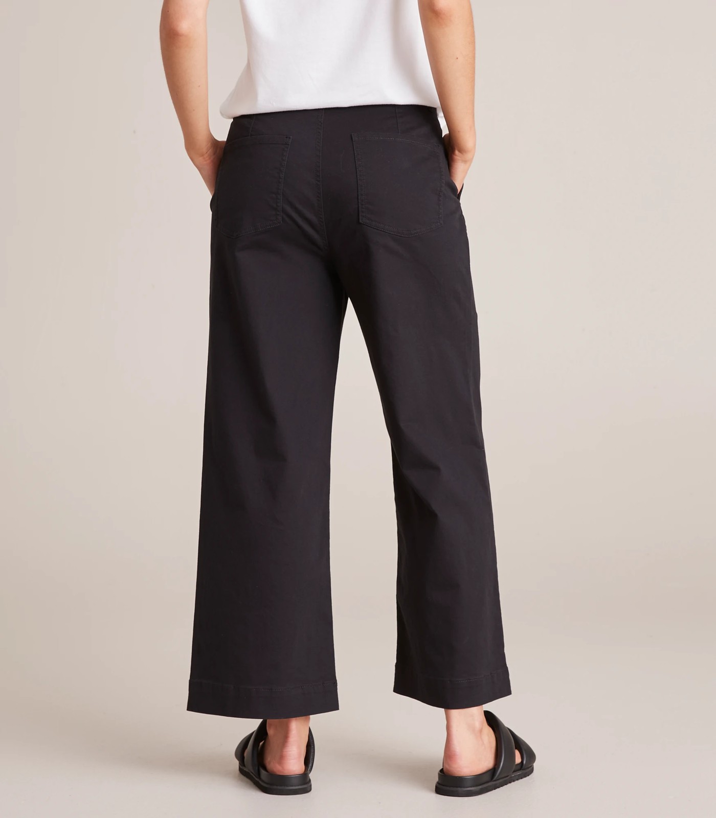 Wide Leg Stretch Twill Pants