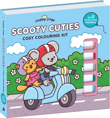 Happy Days: Scooty Cuties Cosy Colouring Kit by Elena Aiello - Book