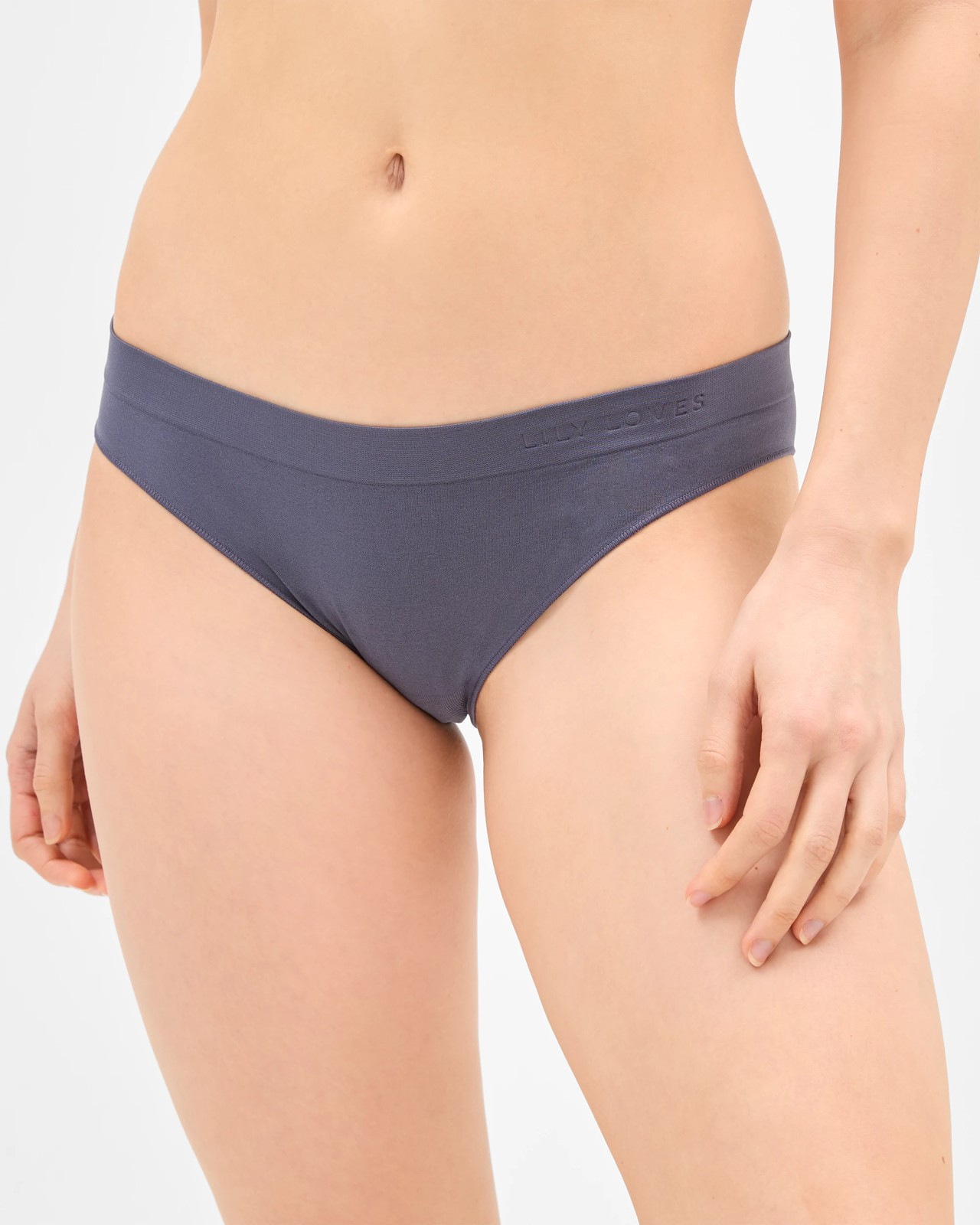 Lily Loves 2 Pack Seamfree Embossed Brazilian Briefs - Winter Blue/Bare Beauty 2 of 4