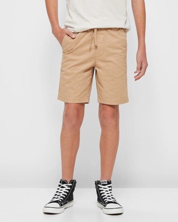 Elastic Waist Chino Shorts