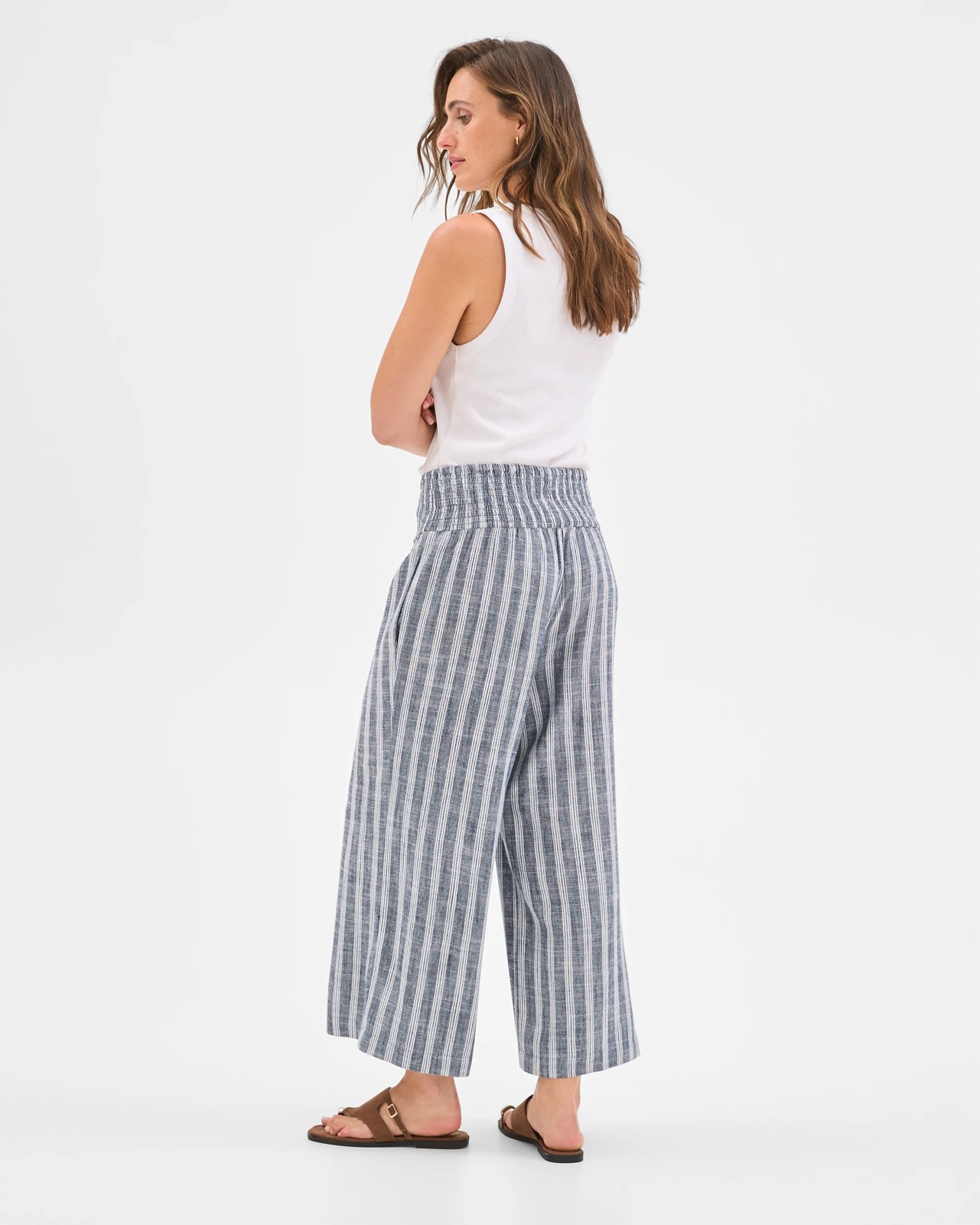 Resort Stripe Culotte Pants - Navy / White Stripe 6 of 6