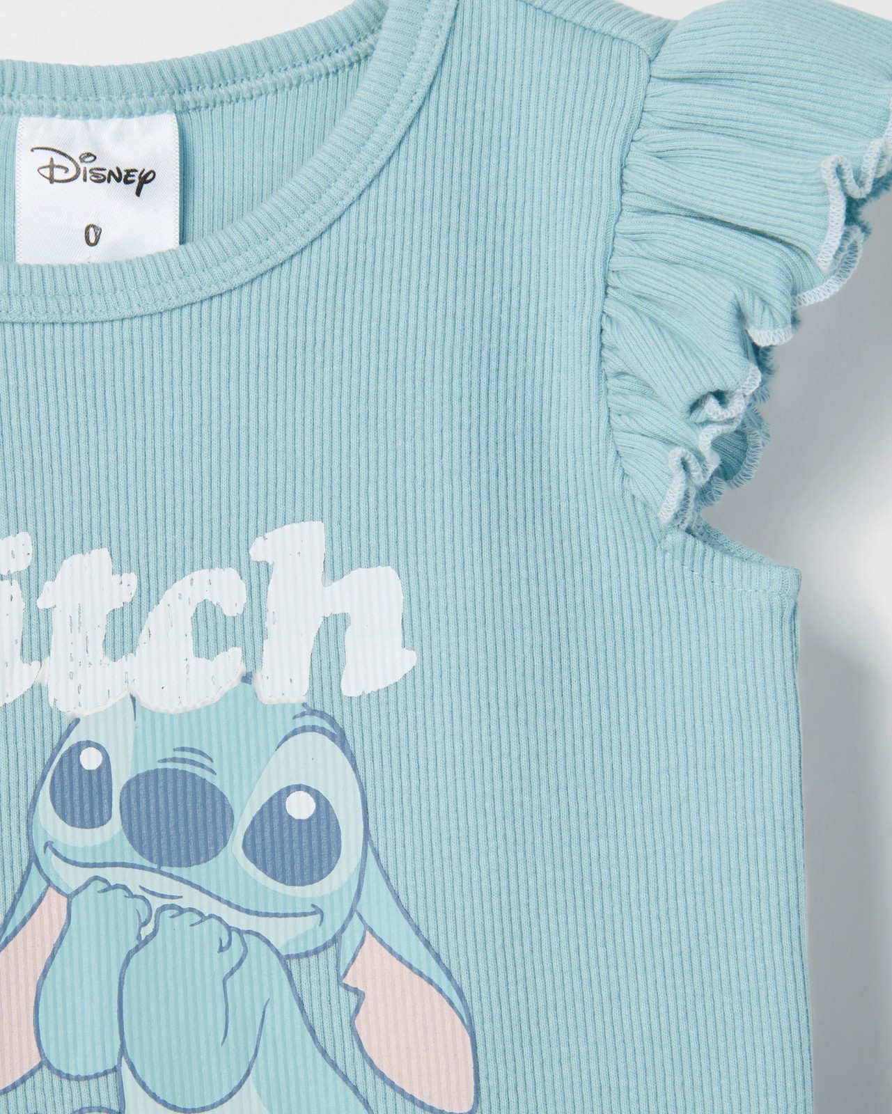 Disney Licensed Organic Cotton Baby Bodysuit and Shorts Set - Stitch Blue 2 of 3
