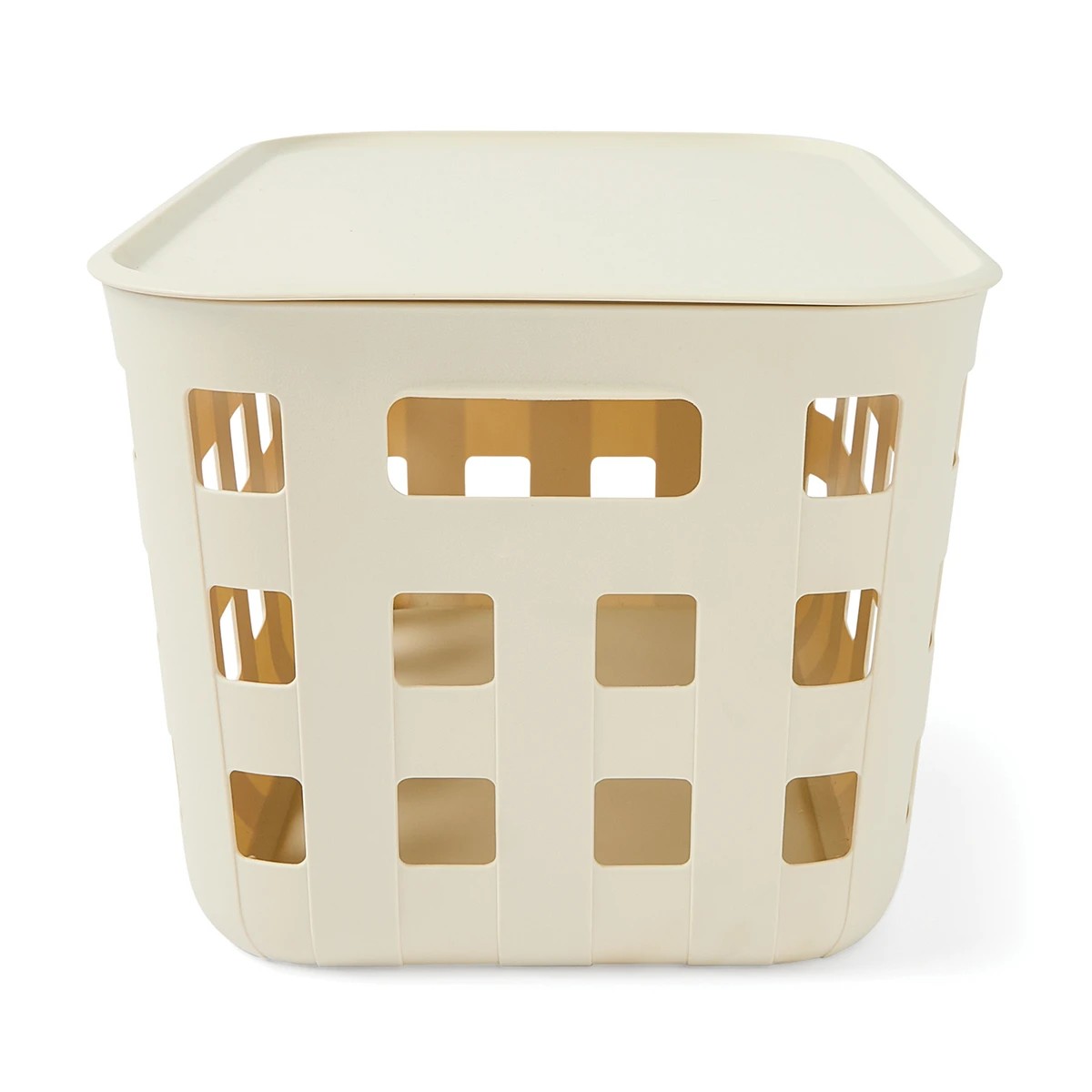 18L Rectangle Trellis Basket with Lid, Beige - Anko 3 of 6