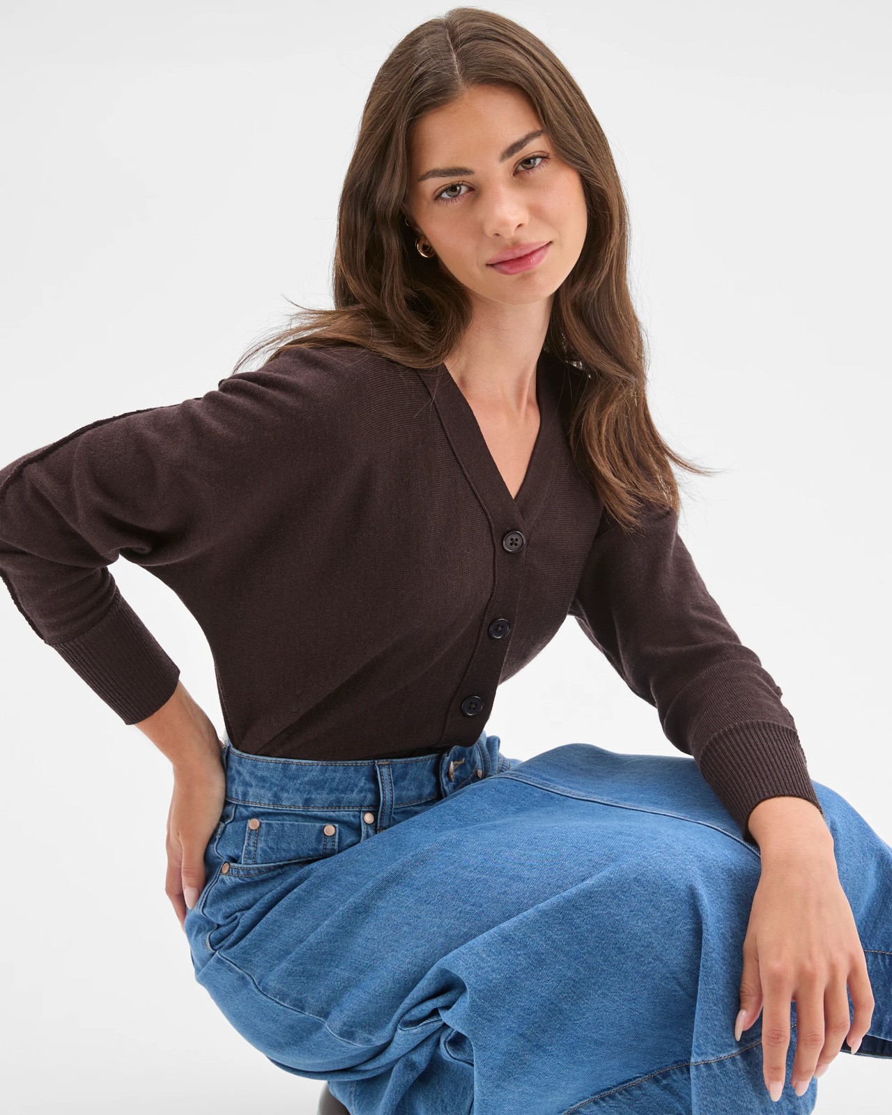 Petites A-Line Midi Denim Skirt 3 of 6