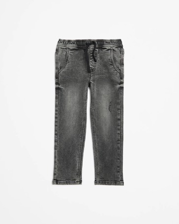 Straight Pull On Denim Jeans