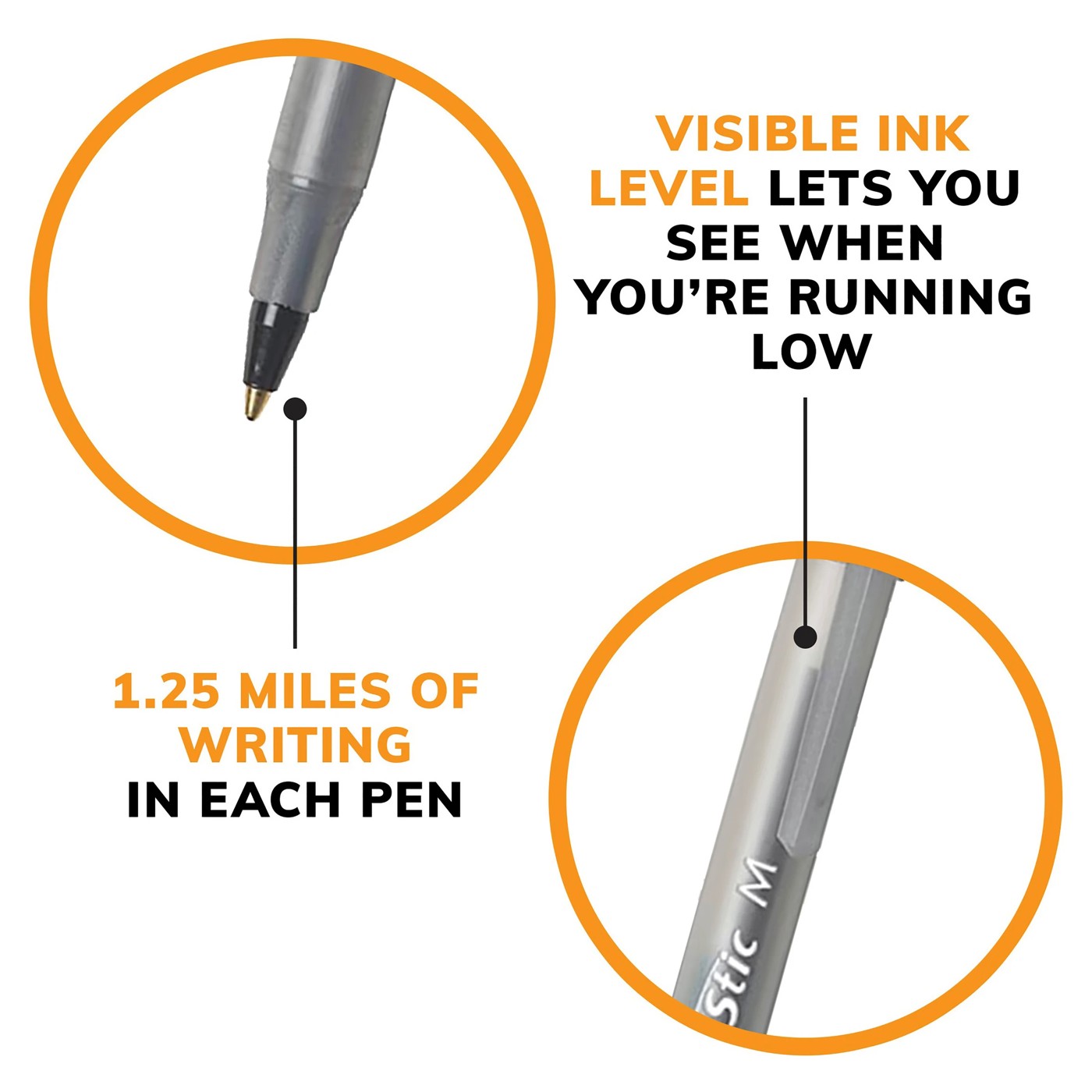 15 Pack BIC Round Stic Ballpoint Pens - Black 2 of 6