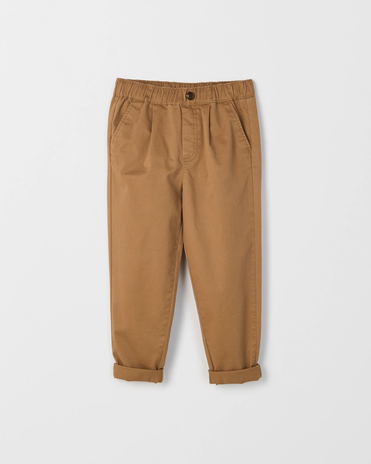 Australian Cotton Elastic Waist Chino Pants - Tigers Eye 4 of 5