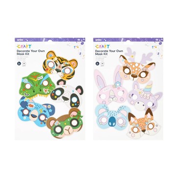 22 Piece Decorate Your Own Mask Kit  Assorted - Anko