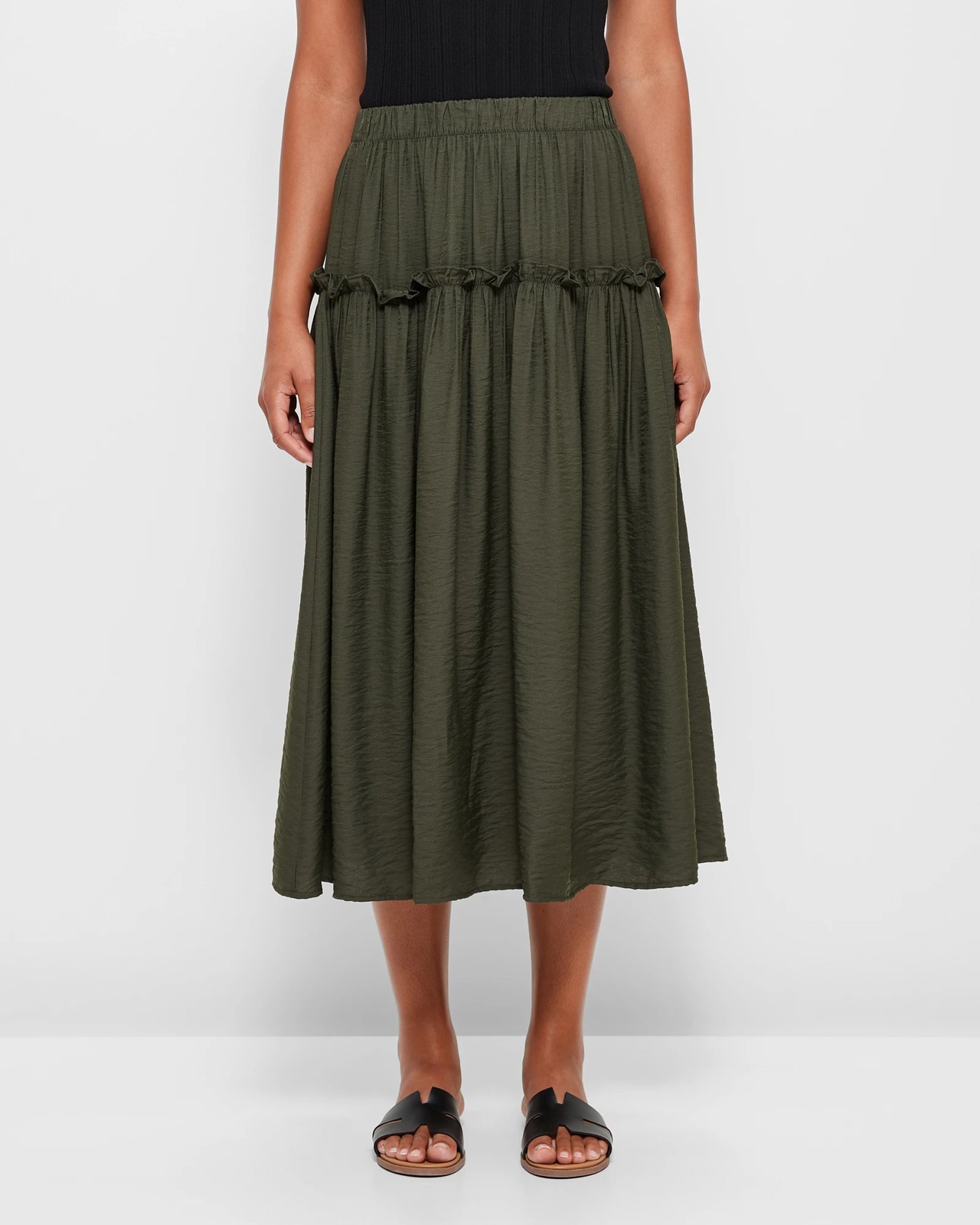 Frill Tiered Midi Skirt - Preview | Target Australia