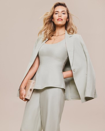 Linen Blend Single Breasted Blazer - Preview