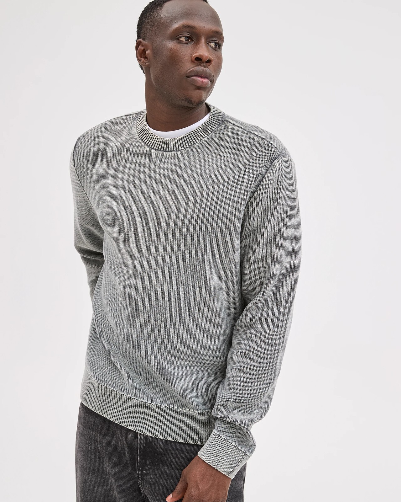 Commons Australian Cotton Oversized Knit Jumper - Worn Grey 4 of 5