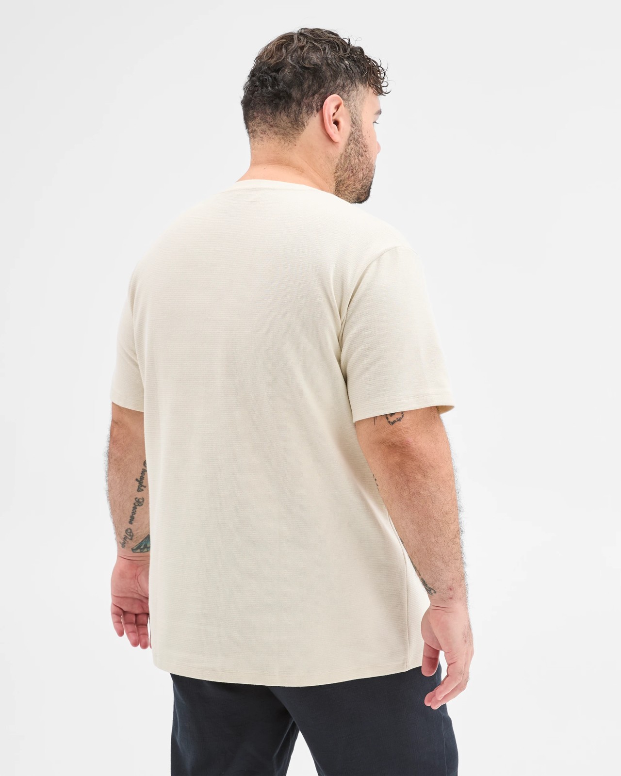 Plus Size Australian Cotton Blend Textured T-Shirt  - Birch 6 of 6