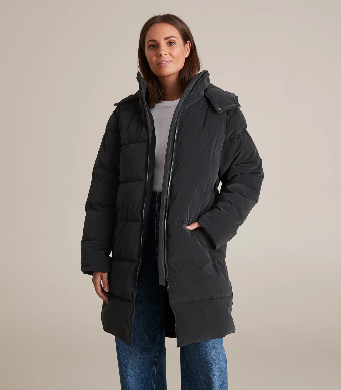 Long line cheap puffer jacket australia