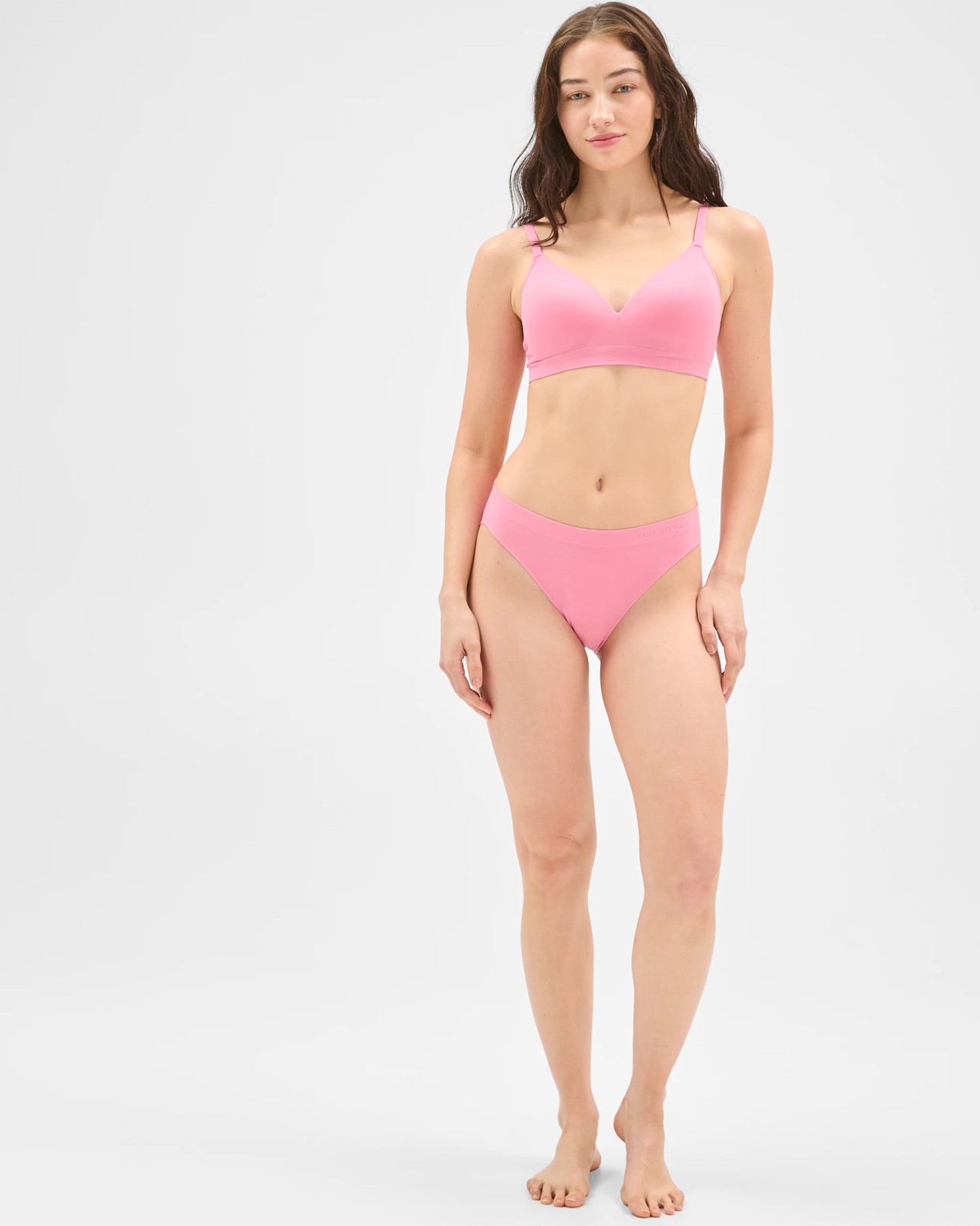 Lily Loves 2 Pack Seamfree Embossed Bikini Briefs - White/Wild Rose 2 of 6