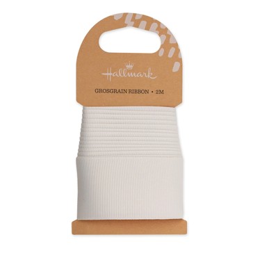 2m Hallmark Grosgrain Wide Ribbon - Off White