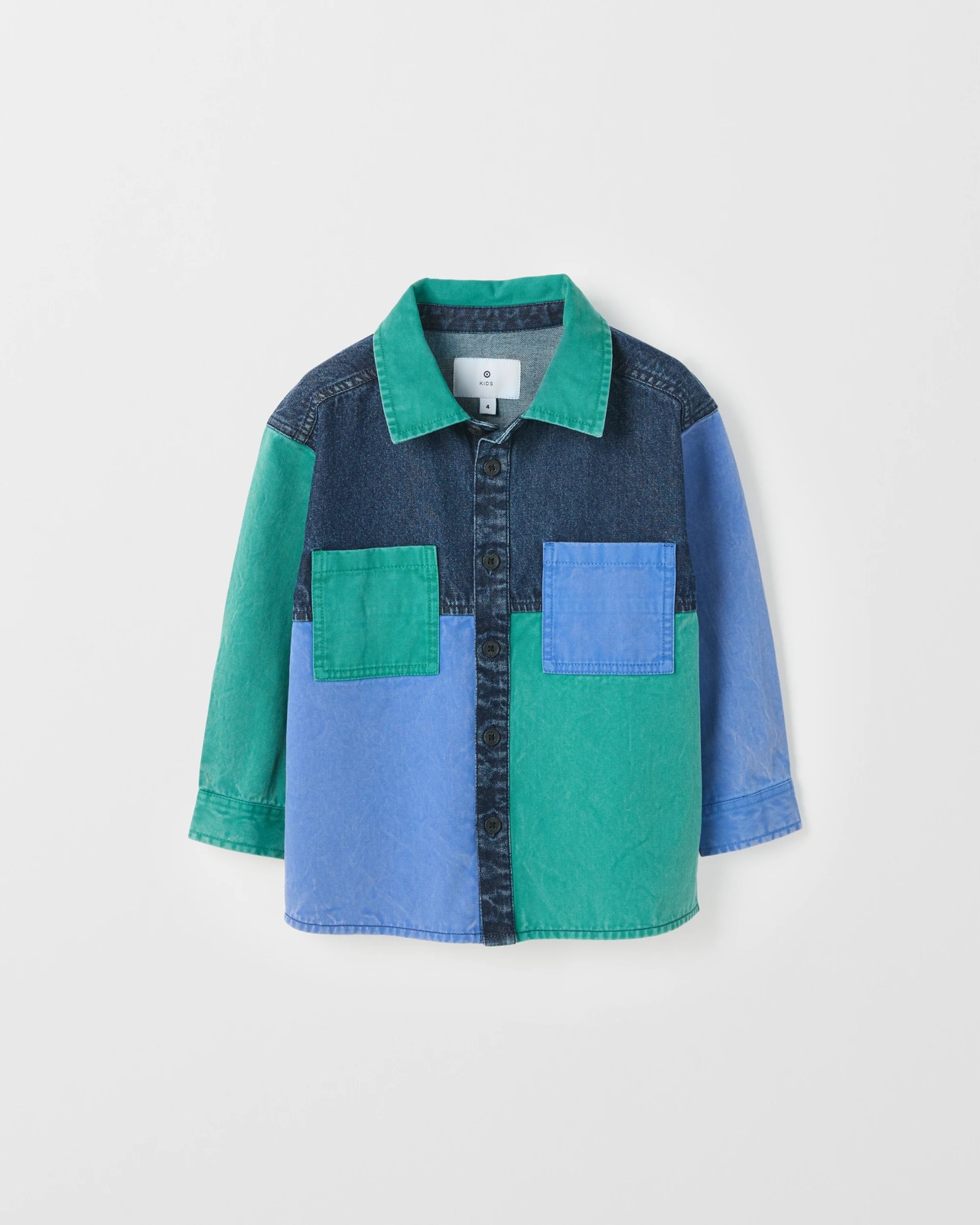 Oversized Colour Block Denim Shacket 5 of 6
