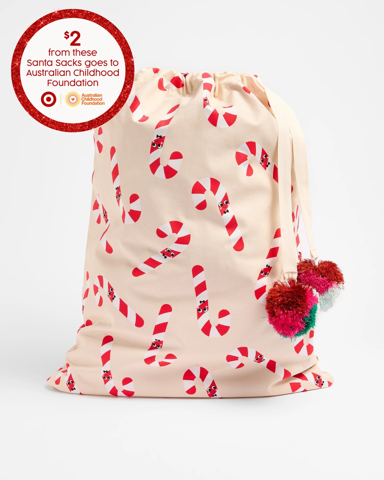Candy Cane Christmas Sack Australian Childhood Foundation Target