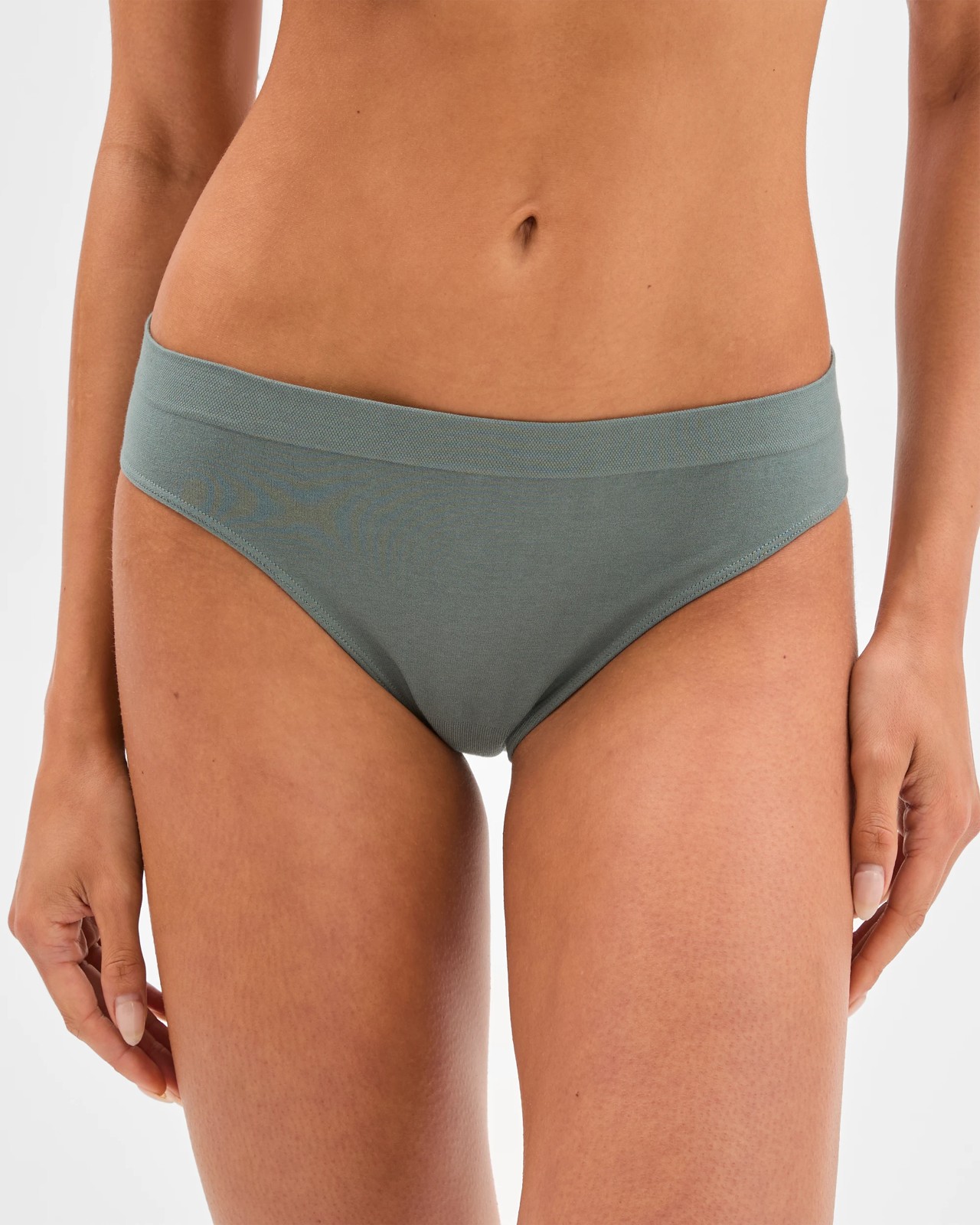 Australian Cotton Blend 2 Pack Seamfree Bikini Briefs - Balsam Green 2 of 4