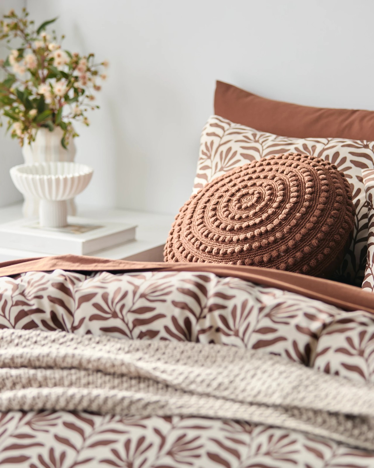 Botanical Print Australian Cotton Quilt Cover Set - Tiramisu 4 of 5