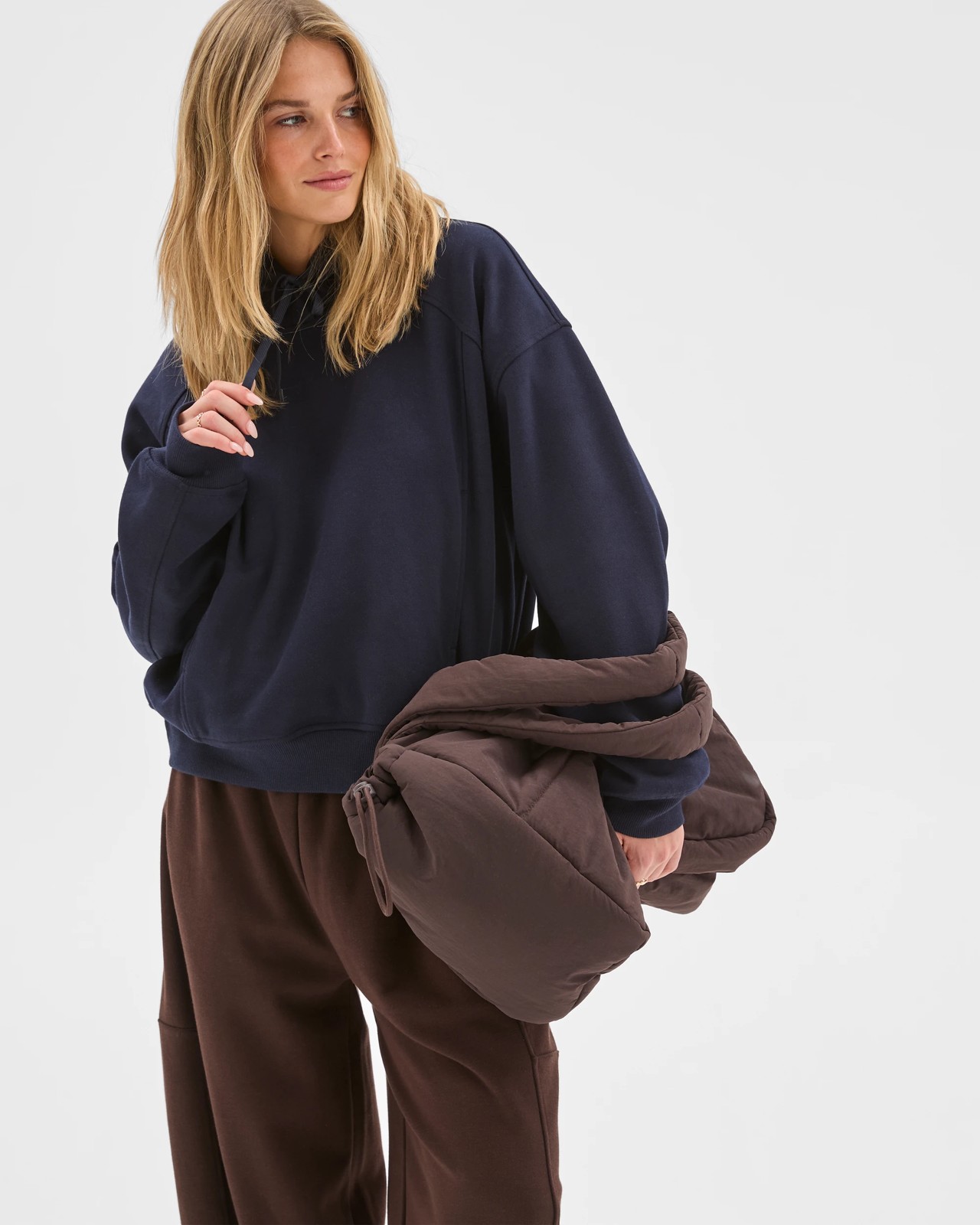 Lily Loves Panelled Hoodie - Deep Navy 2 of 5