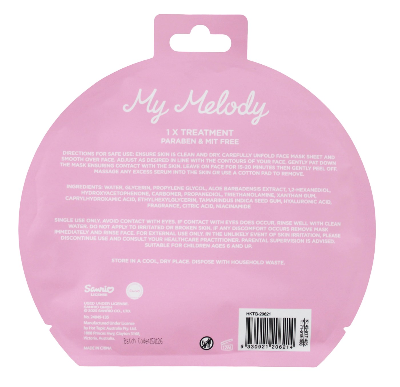 My Melody Sheet Mask 2 of 2