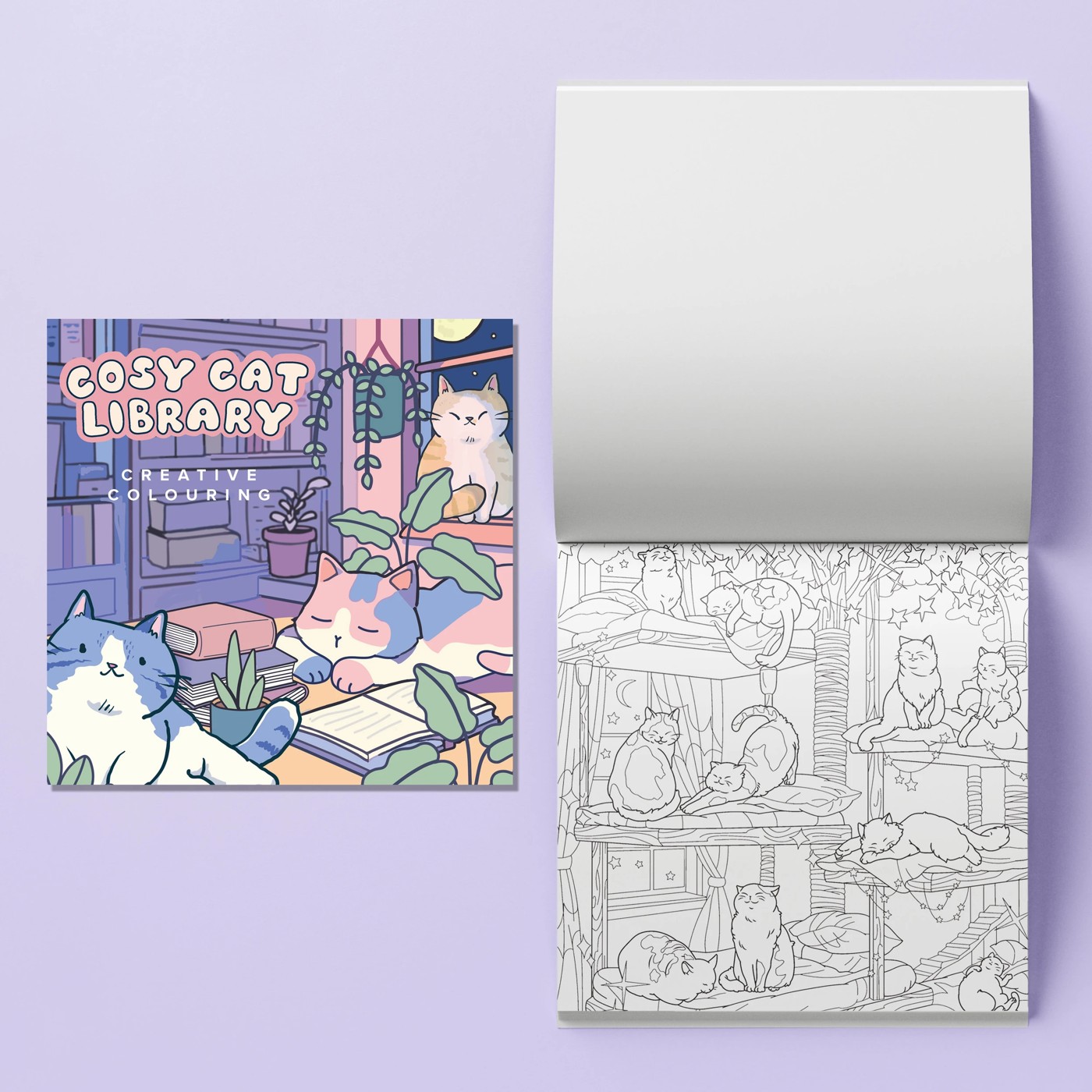 ArtMaker Cosy Cat Library: Creative Colouring Kit - Book 3 of 5