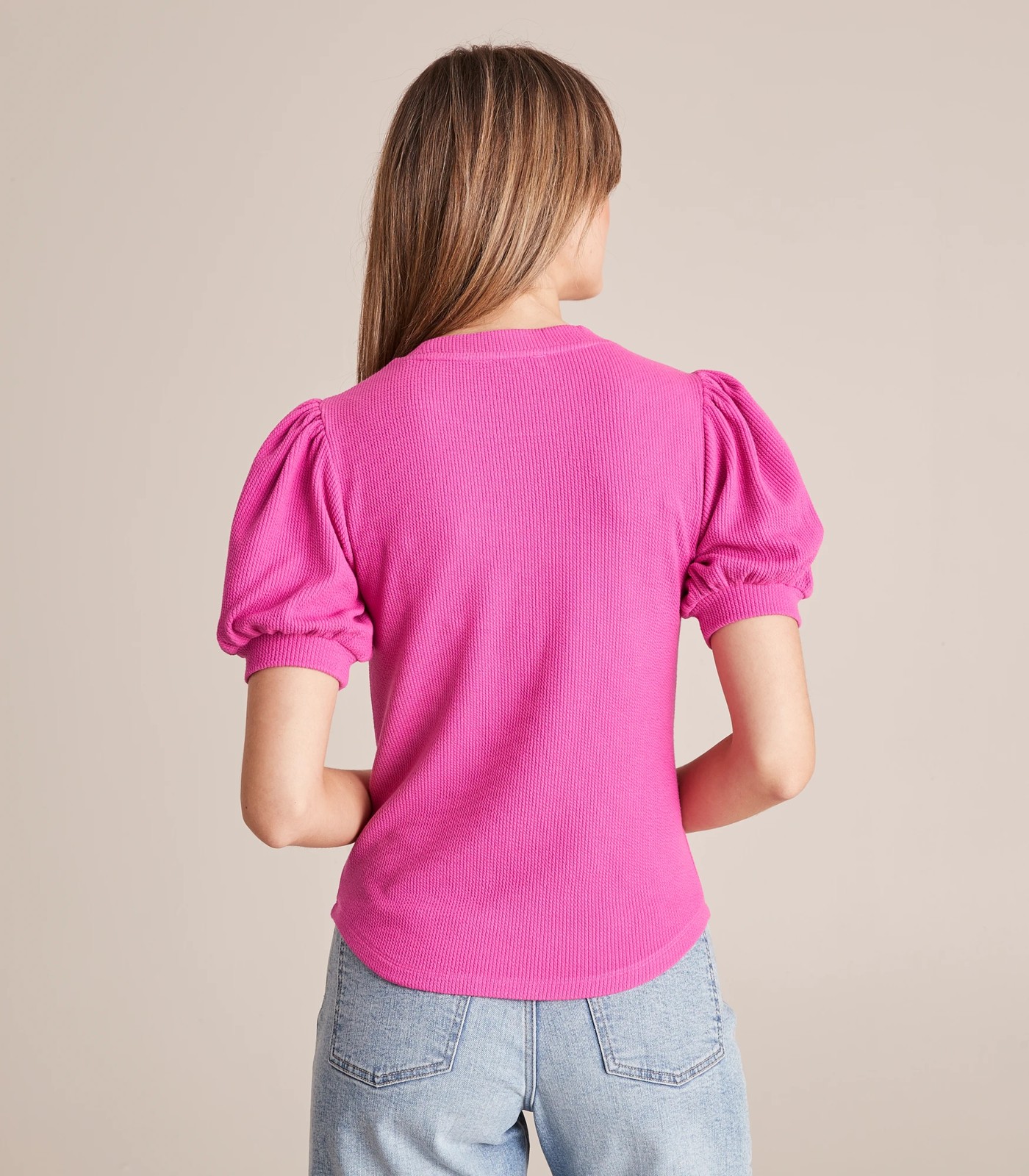 Puff Sleeve Rib T-Shirt 4 of 5