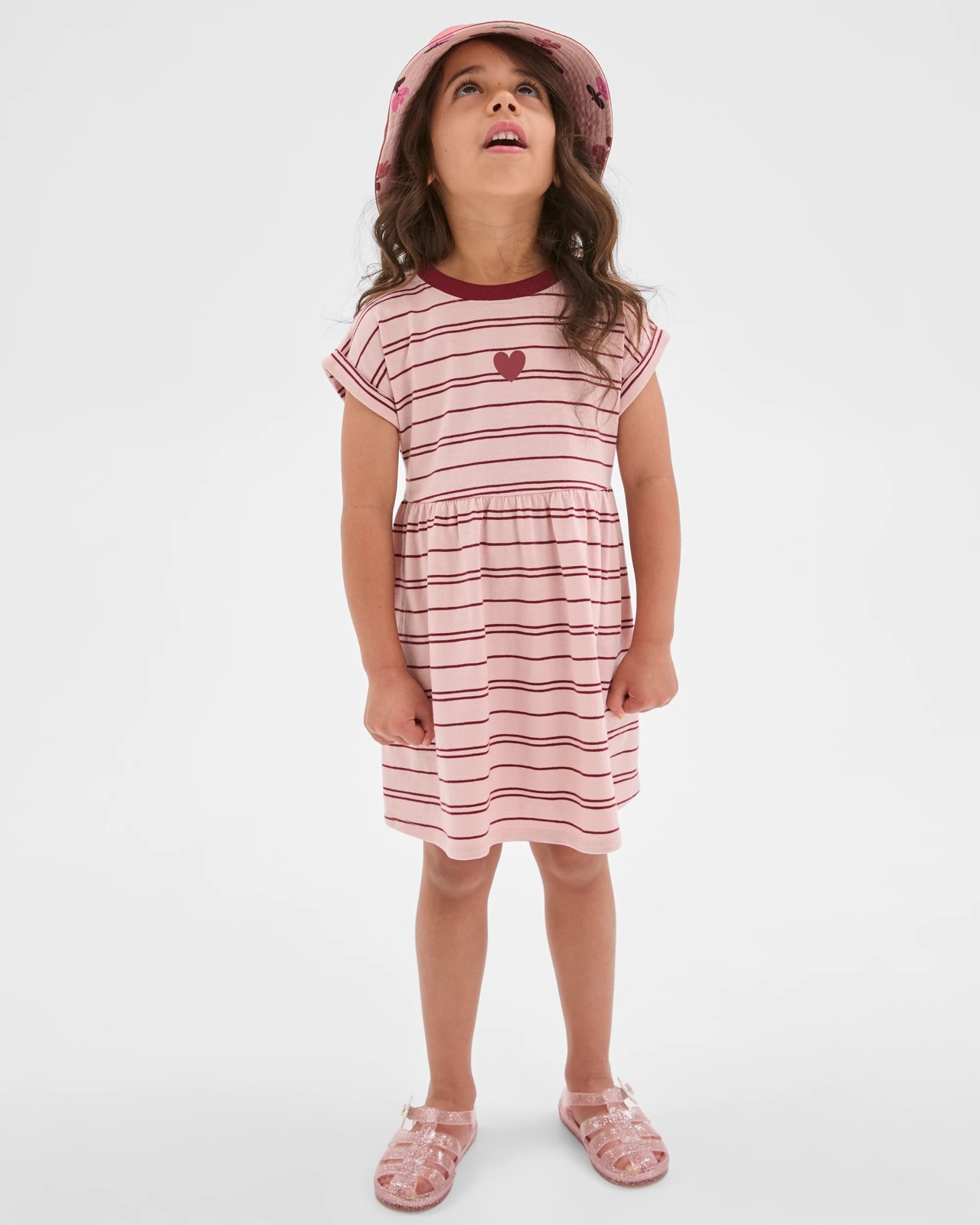 Australian Cotton Knit Dress - Red/White Stripe AOP 2 of 6