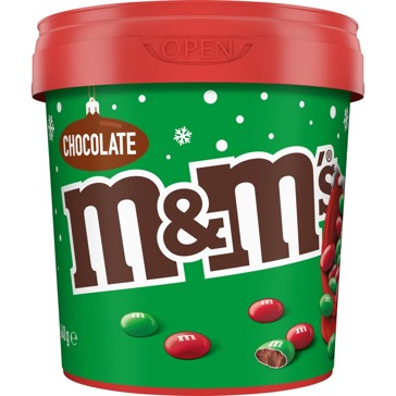 M&M's Red and Green Milk Chocolate Christmas Bucket 640g