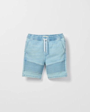 Denim Biker Pull On Short